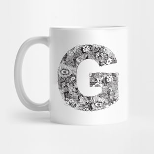 Floral Letter G Mug